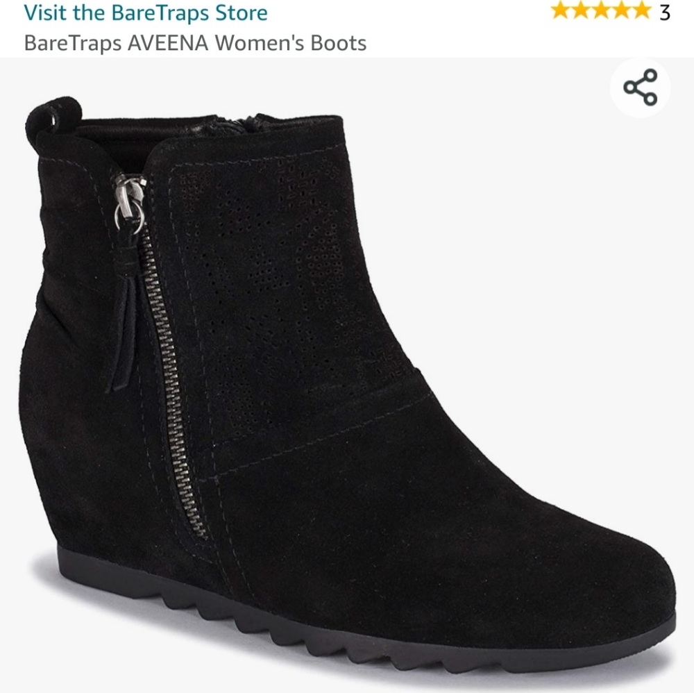 Baretraps black suede winter boots size 10
